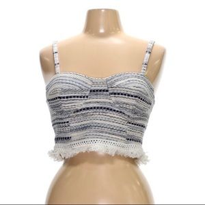 Lovers + Friends Tops - Lovers + Friends Blue Tweed Bustier Crop Top Lovers + Friends Tops - Lovers + Friends Blue Tweed Bustier Crop Top